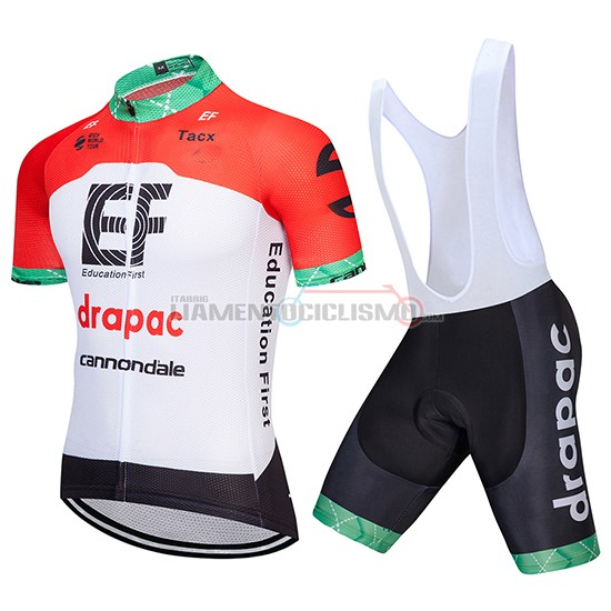 Abbigliamento Ciclis Cannondale Drapac Manica Corta 2018 Bianco e Arancione